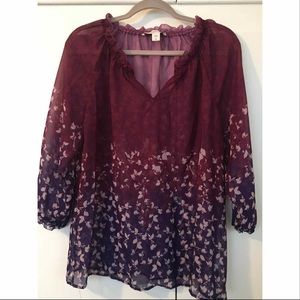 Flower Peasant Blouse